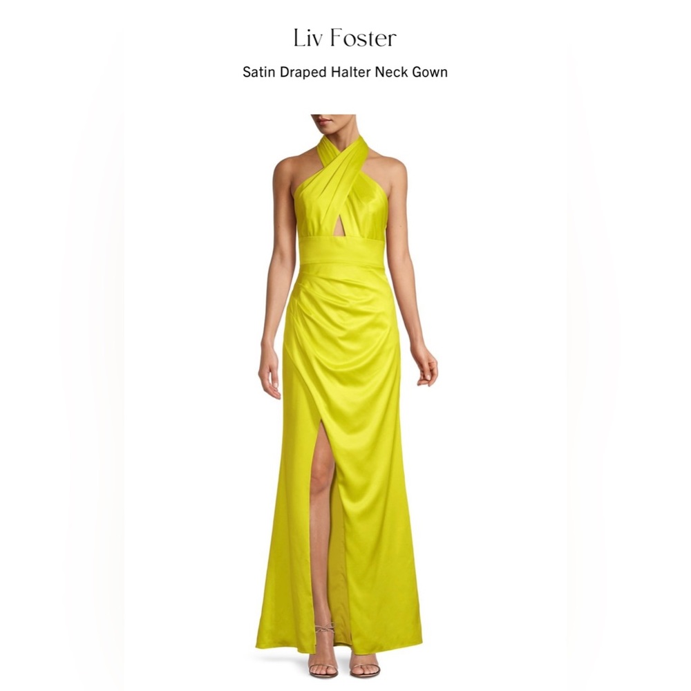 Liv Foster neon yellow gown dress.